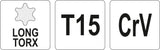 L tipo raktas | ilgas tipas | T-Star (Torx) T15 (YT-05495)