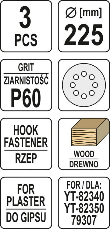 SAND PAPER FOR DRYWALL 225MM P60 (YT-83471)