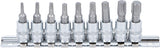 Įpresuotų antgalių rinkinys | 6.3 mm (1/4") | T-Star (Torx) T10 - T50 | 9 vnt. (2164)