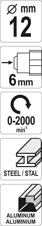 Freza metalui | 12 mm (YT-61702)