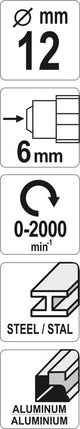 Freza metalui | 12 mm (YT-61702)