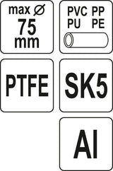 Vamzdžio pjoviklis | PTFE | 0-75 mm (YT-22274)