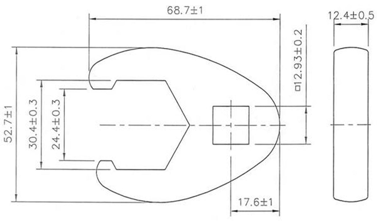 Raktas varnos koja | 12.5 mm (1/2") | 30 mm (1757-30)
