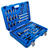 Įrankių rinkinys su raktais | 6.3 mm (1/4") / 10 mm (3/8") | 92 vnt (74701)