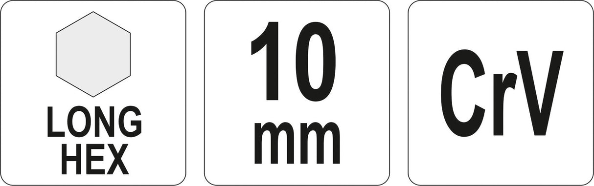 L tipo raktas | ilgas | hex šešiakampis | 10,0 mm (YT-05442)