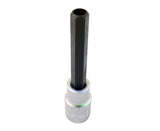 SOCKET FOR INJECTOR WITH HOLE | 12.5 MM (1/2") | HEX 10 MM | 100 MM (H10100)