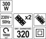 Vibratorius orbitinis | 115 X 229 mm | 300W (YT-82234)