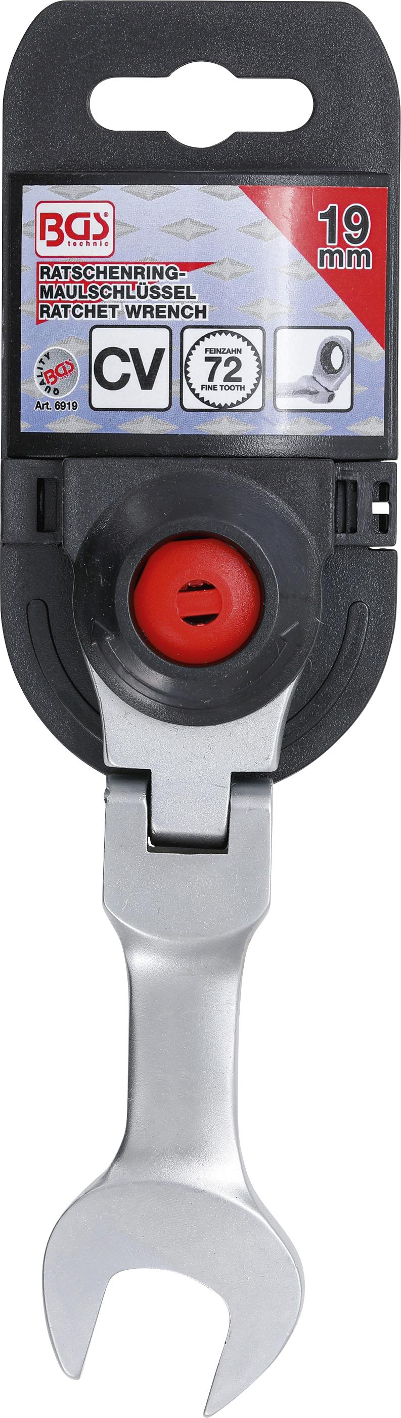 Kombinuotas raktas su terkšle | trumpas | šarnyrinis | 19 mm (6919)