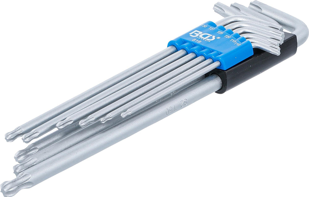 Набор Г-образных ключей | длинные | шарнирные | T-Star (Torx) T10 - T50 | 9 шт.