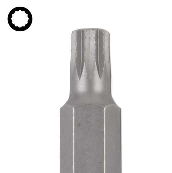 Antgalis | ilgis 75 mm | 10 mm (3/8") storis | Spline (XZN) | M6 (4860)