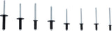 Kniedžių asortimentas | juodos | Aliuminis | Ø 3.2 - 4.8 mm | 200 vnt. (85224)