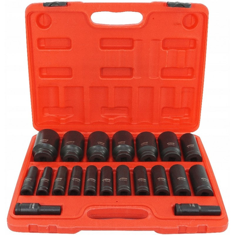 IMPACT SOCKET SET LONG | 12.5 MM (1/2") | 10-38 MM | 20 PCS. (SK1220)