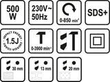 Перфоратор SDS PLUS | 500 W
