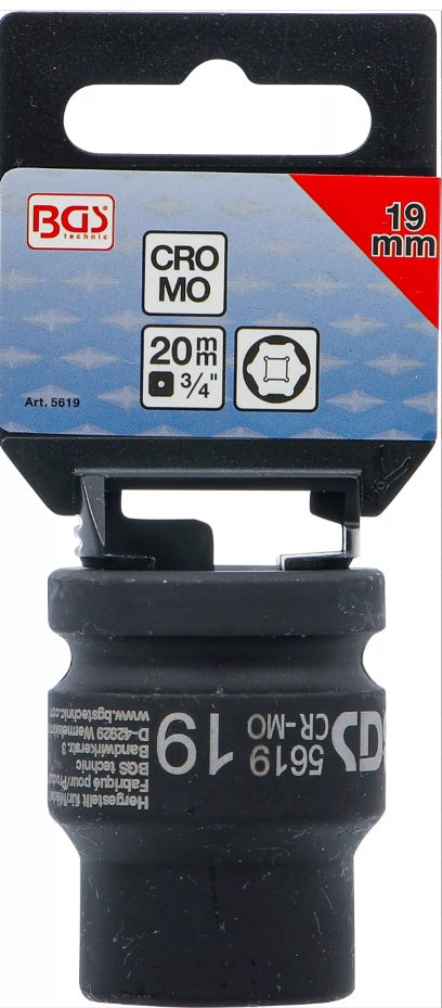 Galvutė smūginė šešiakampė | 20 mm (3/4") | 19 mm (5619)