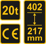 Hidraulinis domkratas 20t 217-402 mm TÜV/GS/CE (80082)