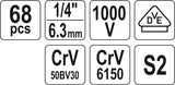 Įrankių rinkinys elektrikui | 68 vnt (YT-39009)
