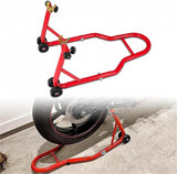 MOTORCYCLE STANDS WITH WHEELS | FOR FRONT AND REAR MOTORCYCLE WHEEL | L-SHAPED (JC-402)