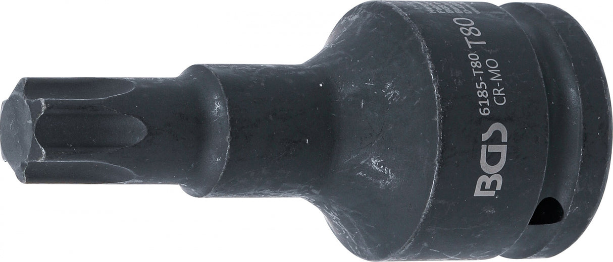 Smūginis antgalis | ilgis 100 mm | 20 mm (3/4") | T-Star (Torx) T80 (6185-T80)