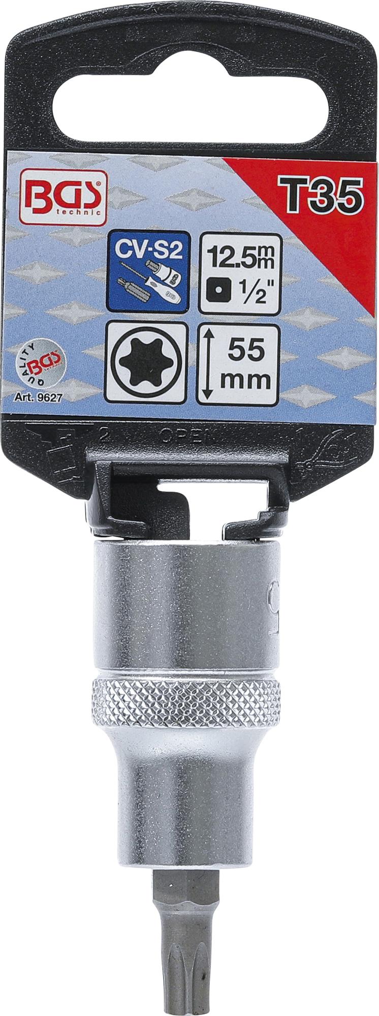 Antgalis įpresuotas į galvutę | 12,5 mm (1/2") | T-Star (Torx) T35 (9627)