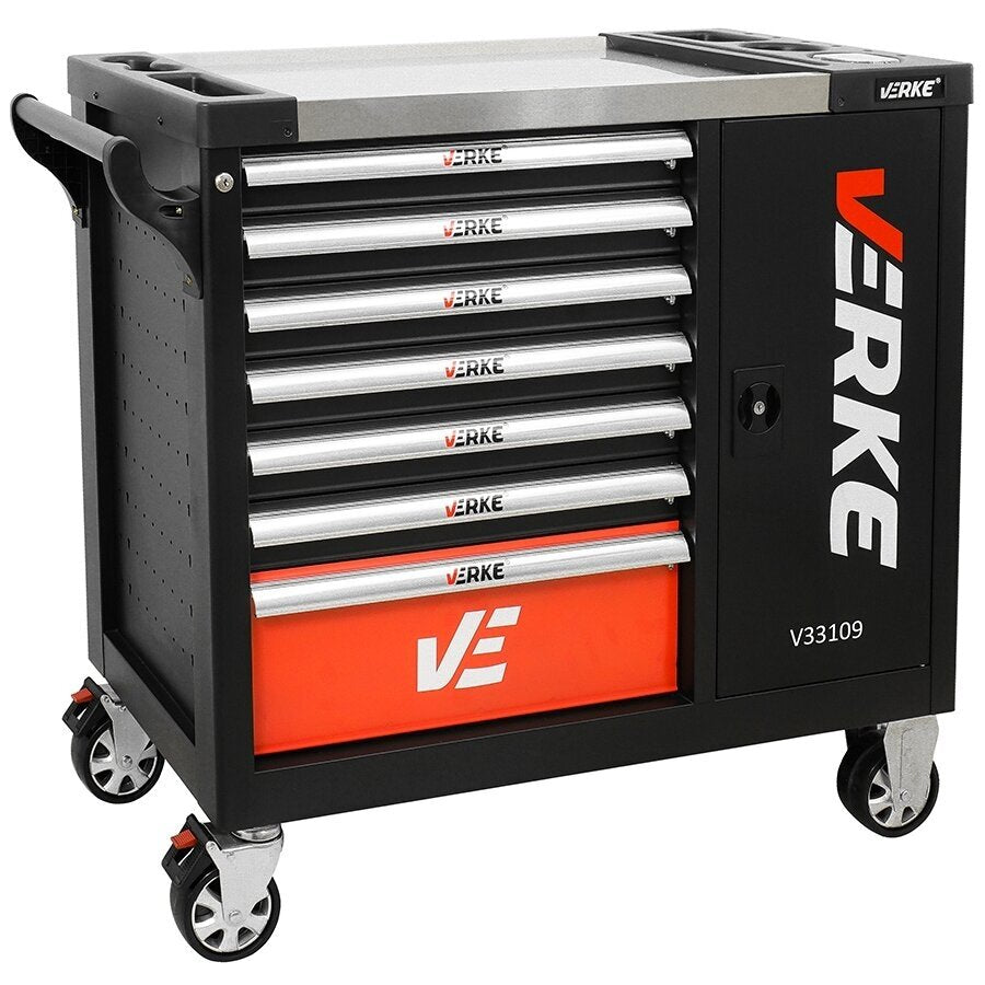 TOOL CABINET ON CASTERS XXL MAX | WITH TOOLS | 7 DRAWERS / 1 DOOR | 298 TOOLS (H70078)
