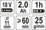 Akumuliatorinis klijavimo pistoletas | 11 mm / 15 sek. | 18V (YT-82854)