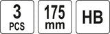 Staliaus pieštukai | 175 mm | 3 vnt. (YT-692603)