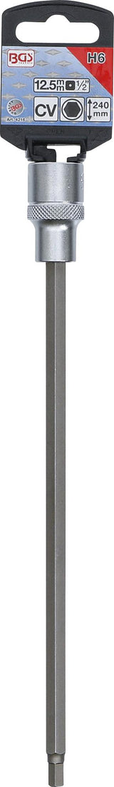 Бита впрессованная в головку | длина 240 mm | 12,5 mm (1/2") шестигранник 6 mm
