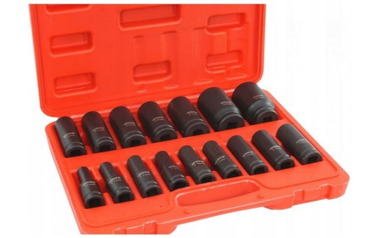 IMPACT SOCKET SET LONG | 12.5 MM (1/2") | 10-32 MM | 16 PCS. (SK1216)