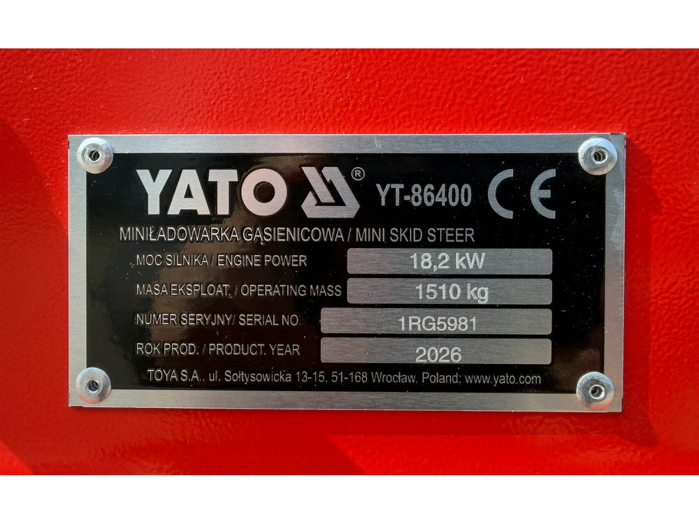 Vikšrinis mini krautuvas dyzelinis 24,4 AG (18,2 kW) / 650 kg (YT-86400)