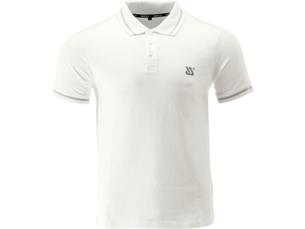 Marškinėliai POLO | balti | 100% medvilnė | 2XL dydis (YT-78610)