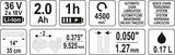 Akumuliatorinis grandininis pjūklas | 14′′ | 2 baterijos 36V=2 X 18V | 2 x 2,0AH (YT-82812)