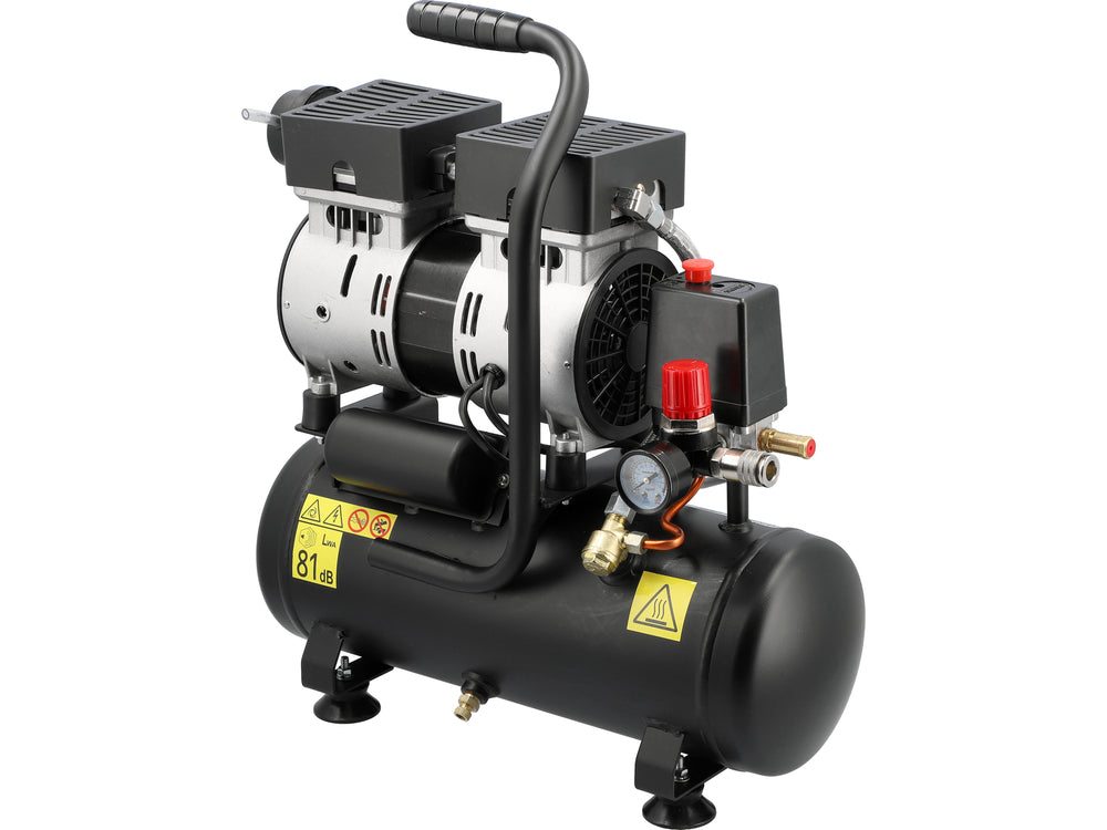 Oro kompresorius tylus | betepalinis | 6L/0.8MPA/8BAR/116PSI/ 107l/min | 550 W (YT-23340)
