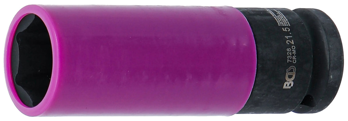 IMPACT SOCKET, LONG, THIN-WALLED | WITH PLASTIC PROTECTION | 12.5 MM (1/2") | 21.5 MM (7326)