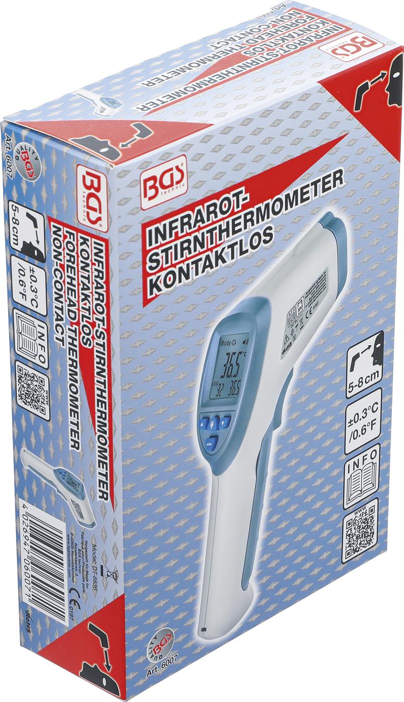 FOREHEAD THERMOMETER | CONTACTLESS, INFRARED | FOR PEOPLE + OBJECT MEASUREMENT | 0 - 100° (6007)