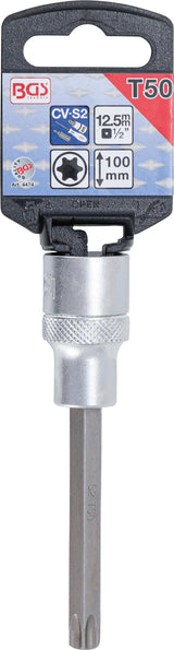Antgalis įpresuotas į galvutę | ilgis 100 mm | 12,5 mm (1/2") | T-star (Torx) T50 (4474)