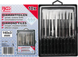 DIAMOND FILE SET | STRAIGHT | 140 X 3 MM | 10 PCS. (1920)