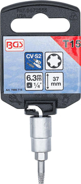 Sraigtinis ištraukimo antgalis | 6,3 mm (1/4") | pažeistam T-Star (Torx) T15 (7098-T15)