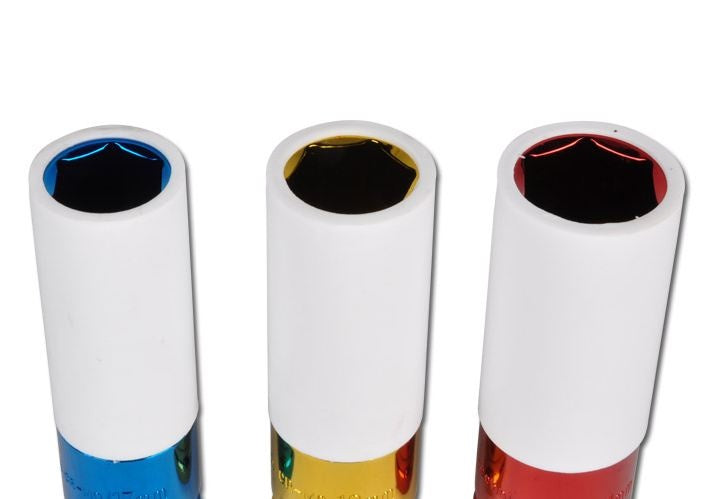 Plonasienių smūginių galvučių rinkinys su apsaugom | 12,5 mm (1/2") | 17/19/21 mm | 3 vnt. (7200)