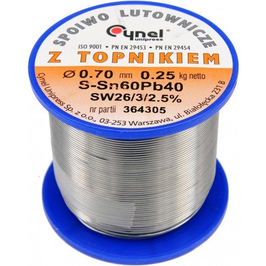 Lydmetalio viela Ø 0,70mm. 250g su fliusu (76807)