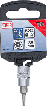 Бита в головке | 6.3 mm (1/4") | T-Star с отверстием (Torx) T9