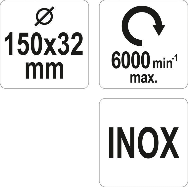 Дисковая щётка проволочная | нержавеющая сталь | INOX | ⌀32 / 150 mm