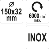 Дисковая щётка проволочная | нержавеющая сталь | INOX | ⌀32 / 150 mm