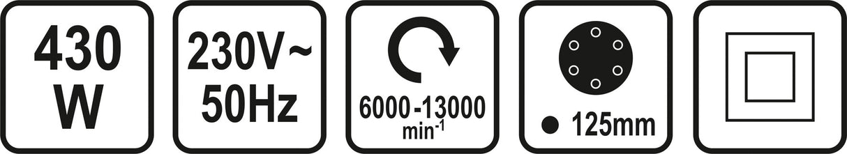 Orbitinis / ekscentrinis šlifuoklis | 430w | 125 mm (79309)