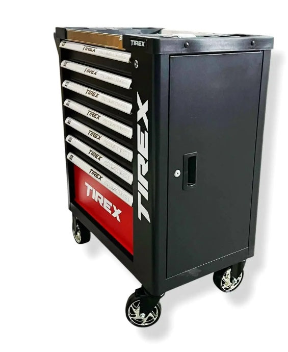 TOOL CABINET ON WHEELS | METAL WORKTOP | WITH TOOLS | 7 DRAWERS / 1 DOOR | 322 TOOLS (H7002)
