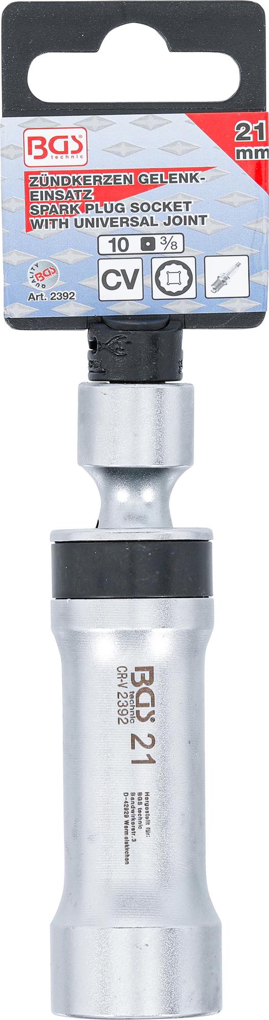 Шарнирная свечная головка 12-гранная, с удерживающей пружиной | 10 mm (3/8") | 21 mm
