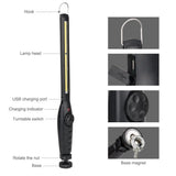 COB-LED darbo lempa | itin plokščio tipo | daug padėčių | USB + 220V maitinimo blokelis (CSW580)
