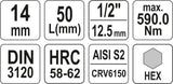 Antgalis įpresuotas į galvutę 1/2", H14 (YT-04387)