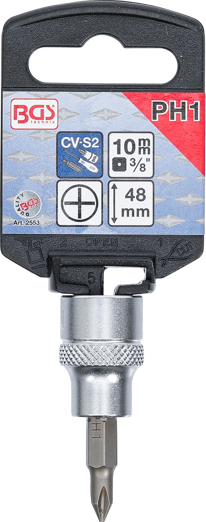 Бита в головке | 10 mm (3/8") | Крестовая PH1