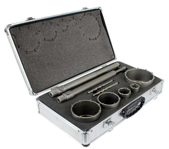 Набор коронок с удлинёнными адаптерами SDS Plus | 30-100 mm | 9 шт.