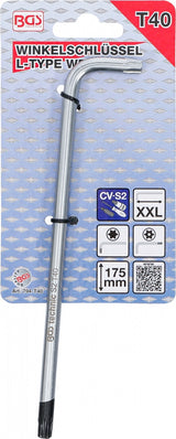 L tipo raktas | ilgas tipas | T-Star (su skyle) (Torx) T40 (794-T40)